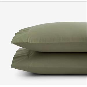 New Company Store Cotton Olive Green Cotton Percalep King Pillowcase (Set of 2)